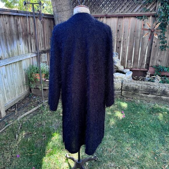 Picadilly Fashions Black Cardigan Women's Size Medium Open Front Fuzzy - Picture 4 of 12